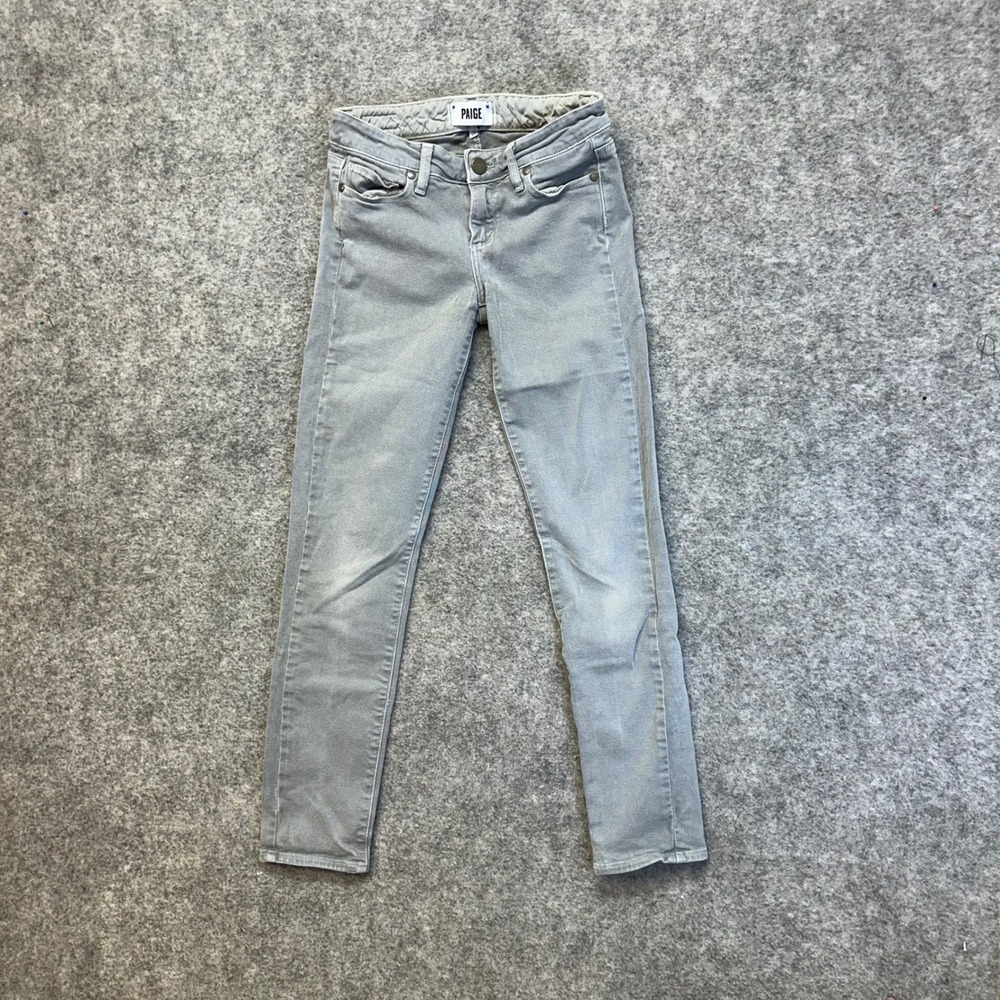 Paige Skyline Ankle Peg Jeans Womens Size 24 Gray Mid Rise Skinny Pants